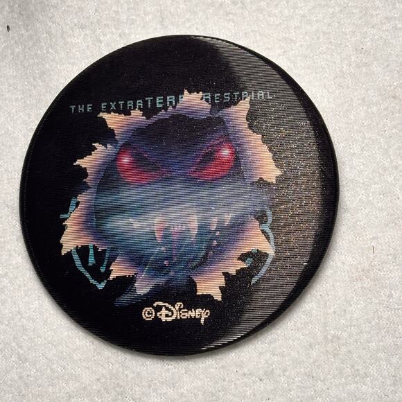 Disney Extraterrorestrial Alien Encounter Vintage Holographic Pin Button - Picture 1 of 3